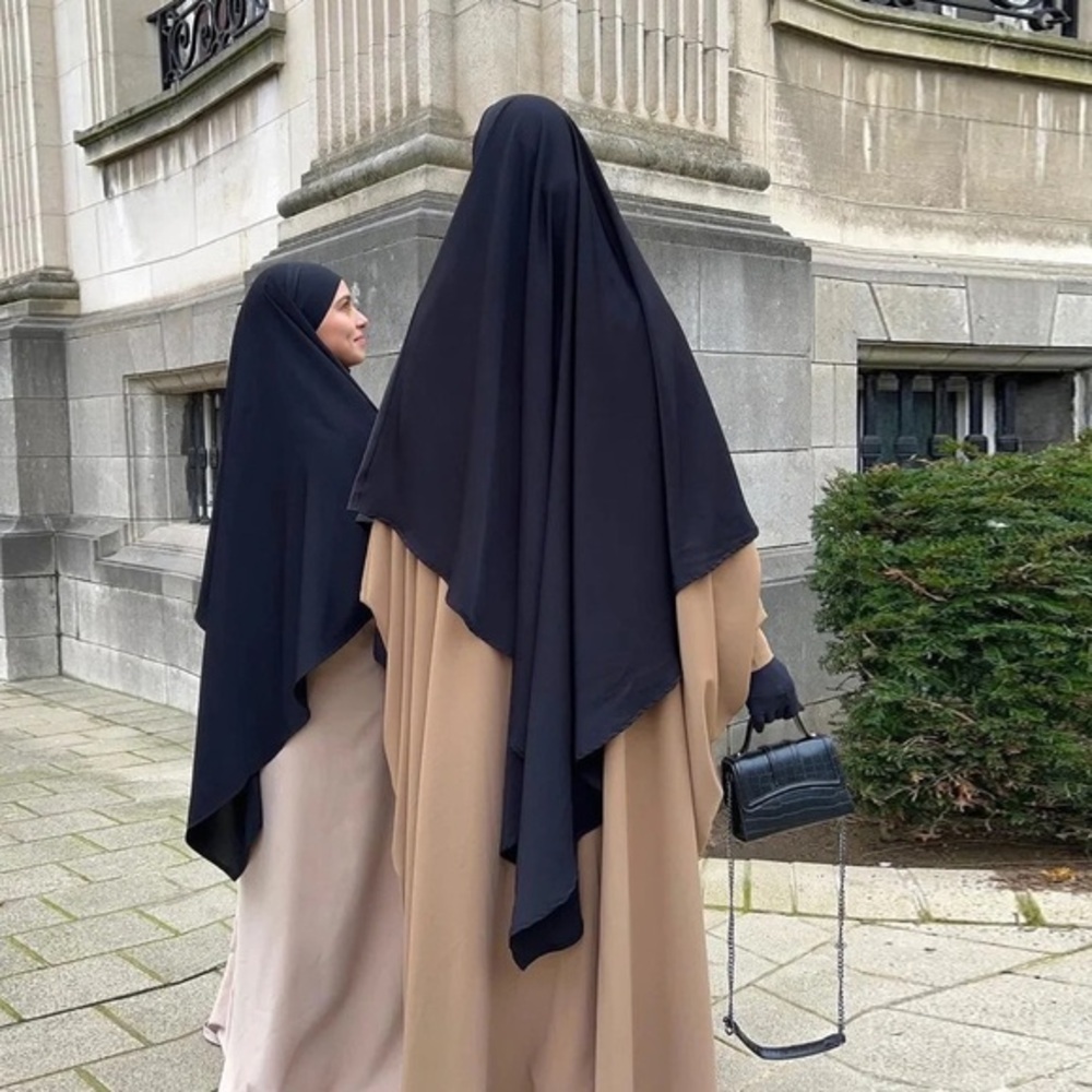 Cascading Modesty; Long Single Layer Khimar Islamic modest overhead hijab khimar